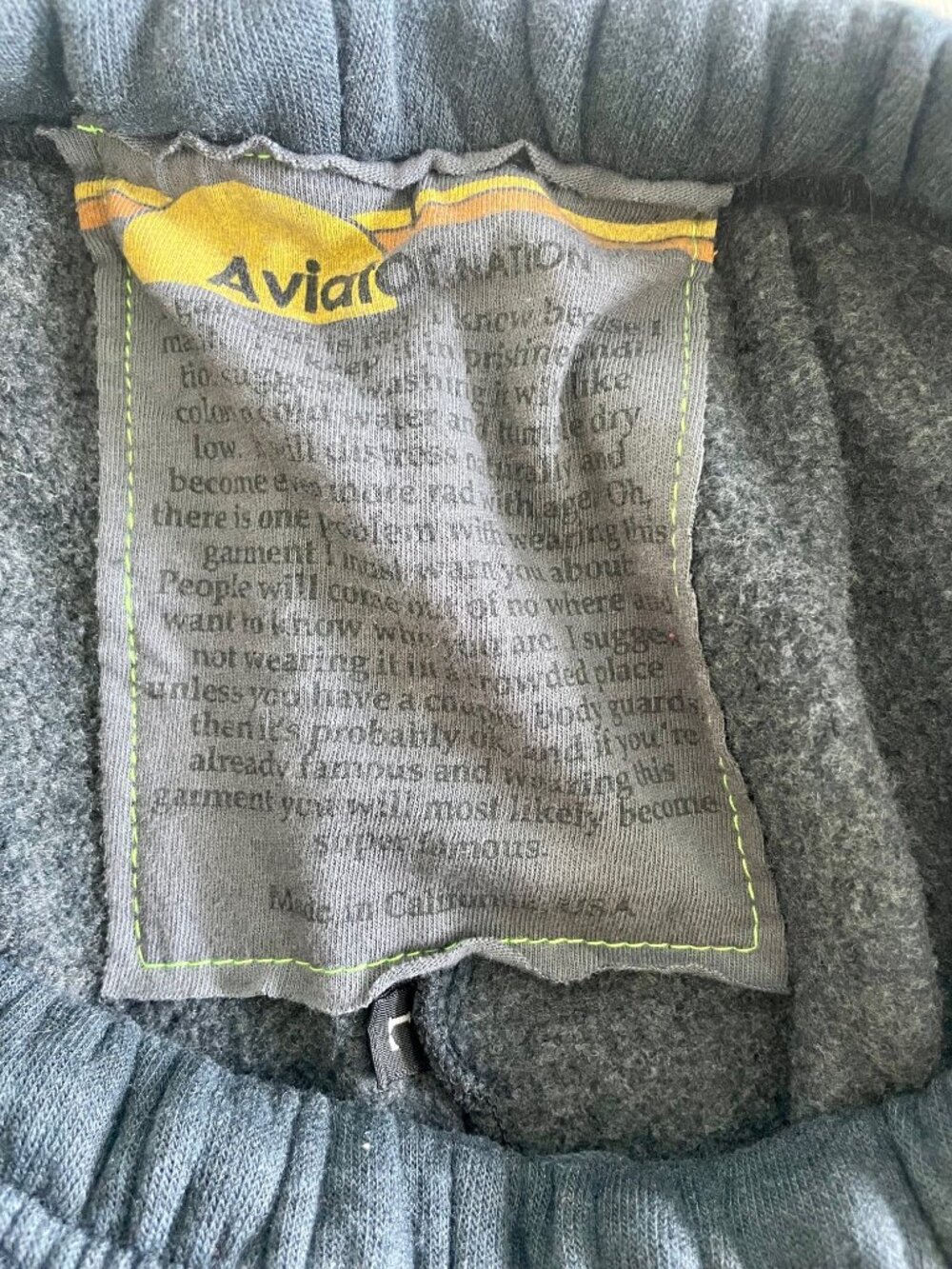 Aviator Nation Charcoal Gray Rainbow Logo Sweatpants Joggers Size L - Picture 6 of 6